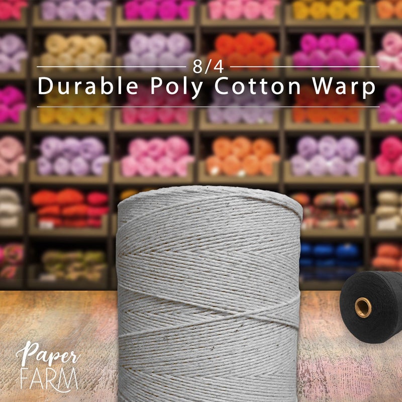 Paper Farm Durable Loom Warp Thread (Gray), 8/4 Warp Yarn (800 Yards), Perfect for Weaving: Carpet, Tapestry, Rug, Blanket or Pattern - Warping Thread for Any Loom - Image 3